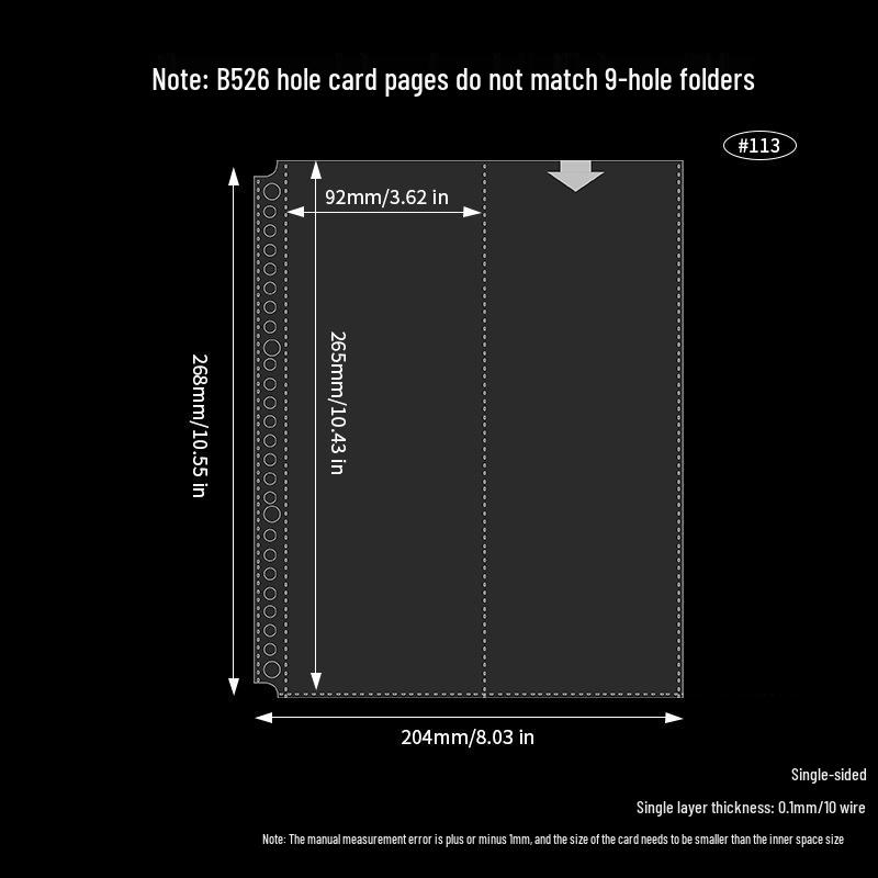 A4/A5 HD Transparent 4-Pocket Refill Pages for Star Cards - Thickened Inserts for 3-Inch Photo Card Albums