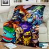 2025 New Cute Pikachu Pokemon Cartoon Gift Soft Plush Blanket,Flannel Throw Blanket for Living Room Bedroom Bed Sofa Cover Kids