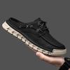Men's Summer New Large Size Slip-On Driving Shoes Outdoor Genuine Leather Breathable Rubber Sole Square Toe Bean Bean Shoes