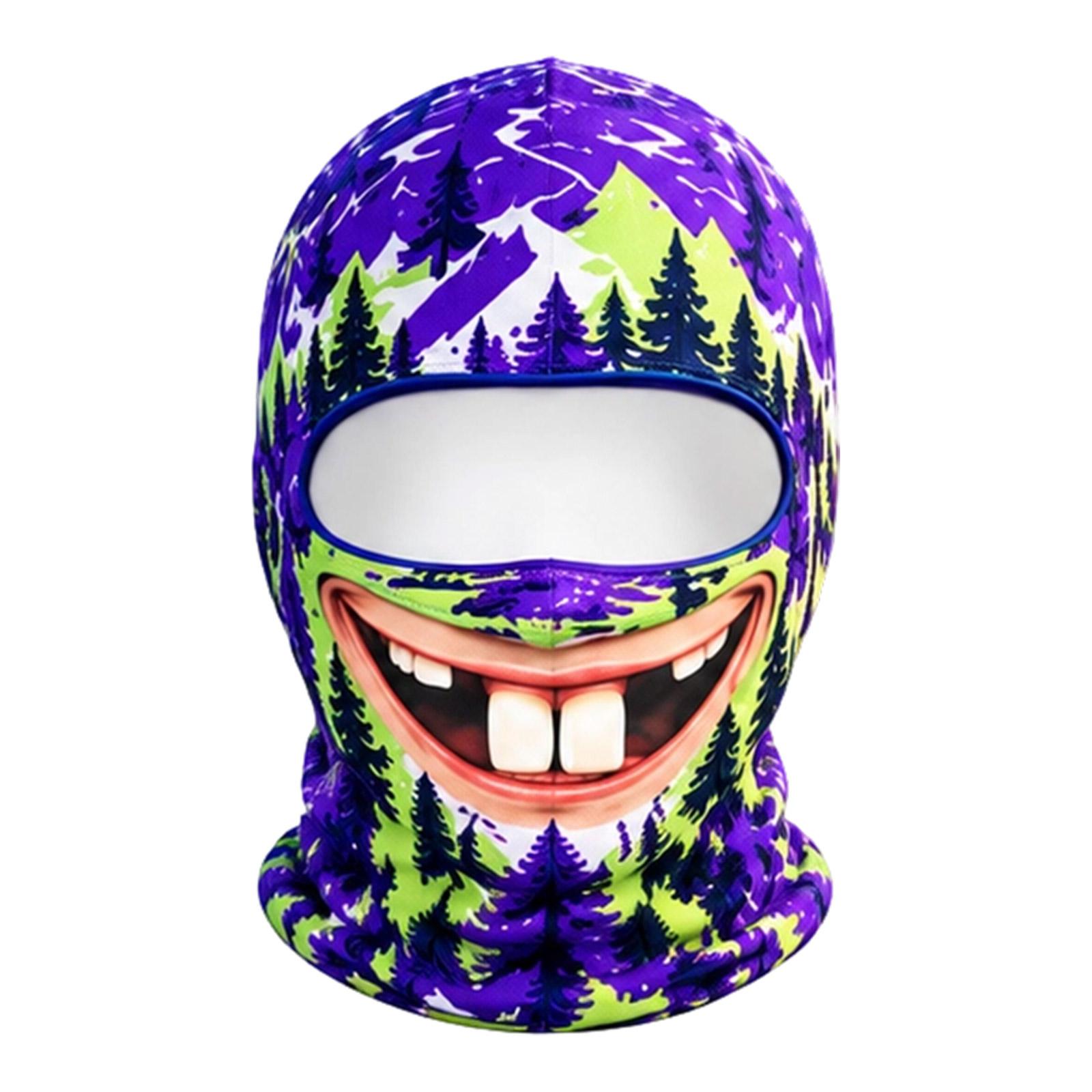 Schii cu Model Față Amuzantă, Acoperire Completă a Feței pentru Sporturi de Iarnă în Aer Liber One Size purple