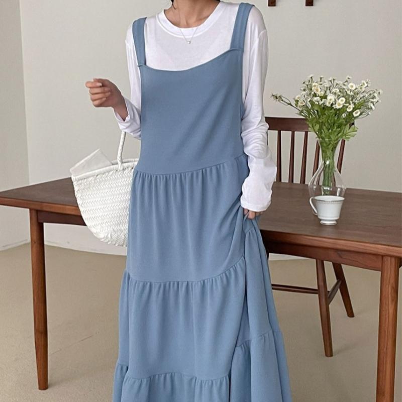 Shop Women S SuSpender Flare Long dreSS Beige Ara Wdr 3090