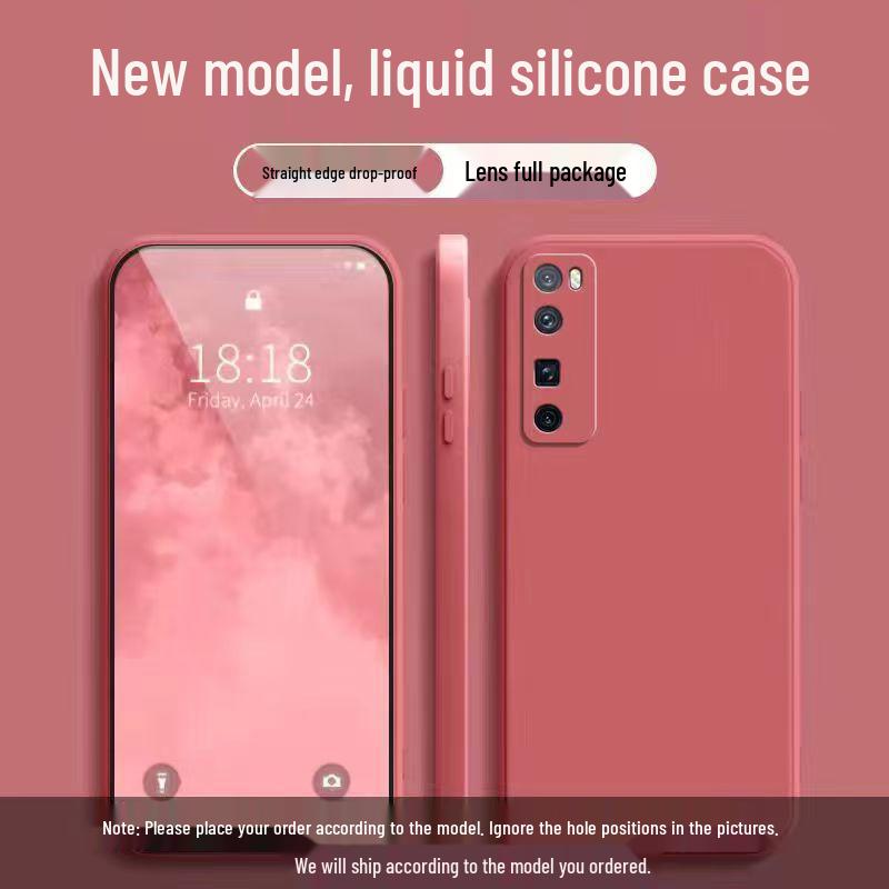 Huawei nova7 Pro Liquid Silicone Case - Full Coverage, Anti-drop, Solid Color, Skin-friendly Protective Cover