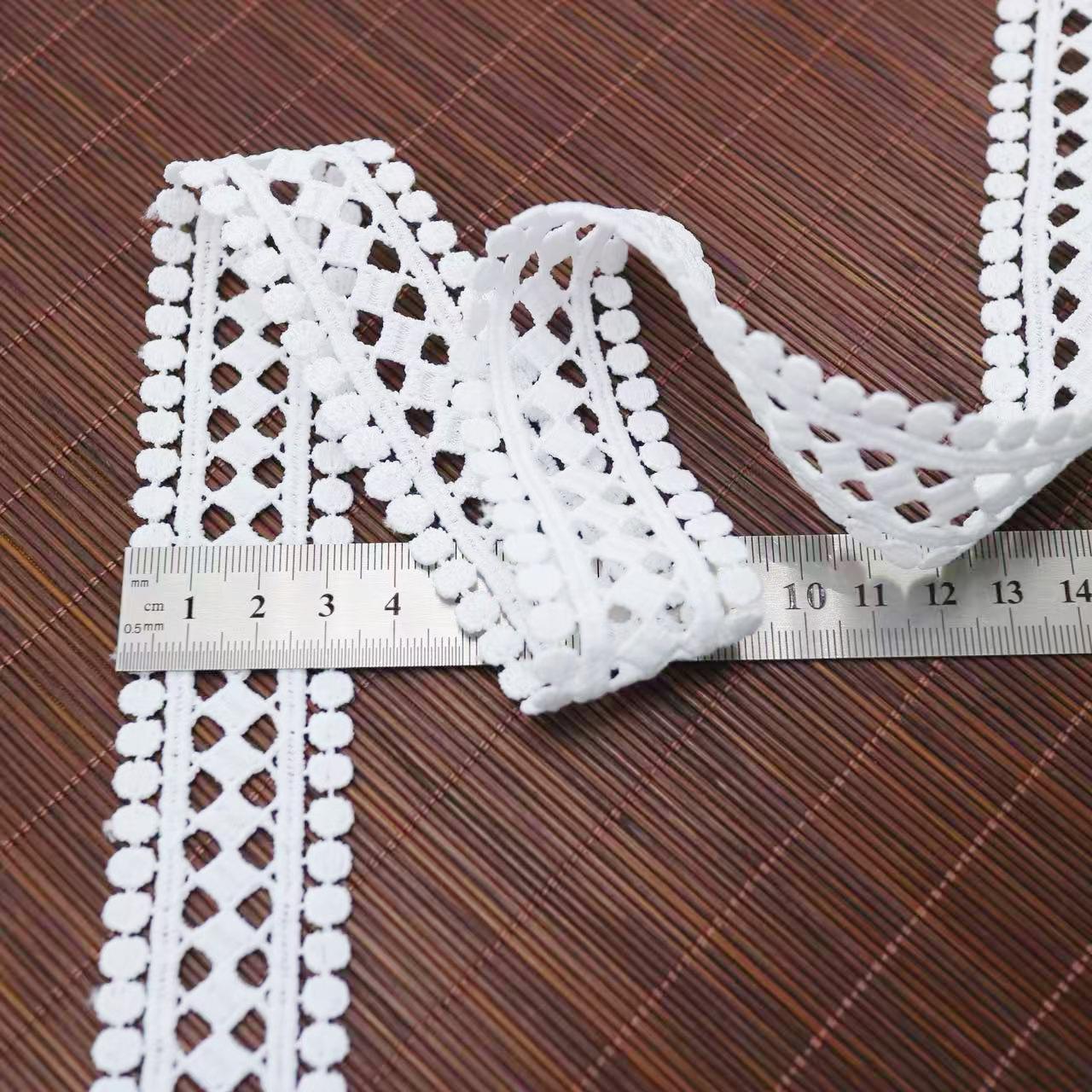 Двустороннее водорастворимое кружево с штрих-кодом, вышивка из молочного шелка, аксессуары для рукоделия, кружево для детского платья WM1279