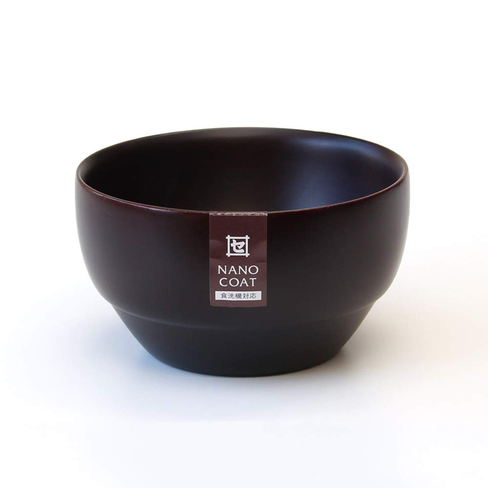 Kishu Lacquerware by Tsunoda Seibei DS Soup Nano Dishwasher Dark Brown Shoten, Bowl, Small, Coat, Safe,