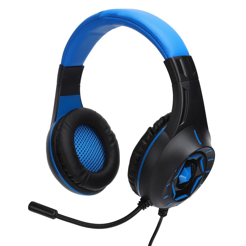 Gaming Headset 40mm Wired Stereo Headphone with Cool LED Light Microphone for PC Laptop