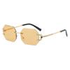 New rimless trimmed sunglasses, European and American fashion polygonal sunglasses, women's sunscreen, street photography ins glasses