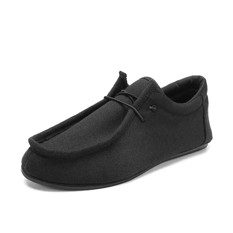 YRZL Men's Canvas Shoes Breathable Casual Walking Shoe Indoor Thin Bottom Home Bedroom Mens Slippers Comfortable Loafers for Men