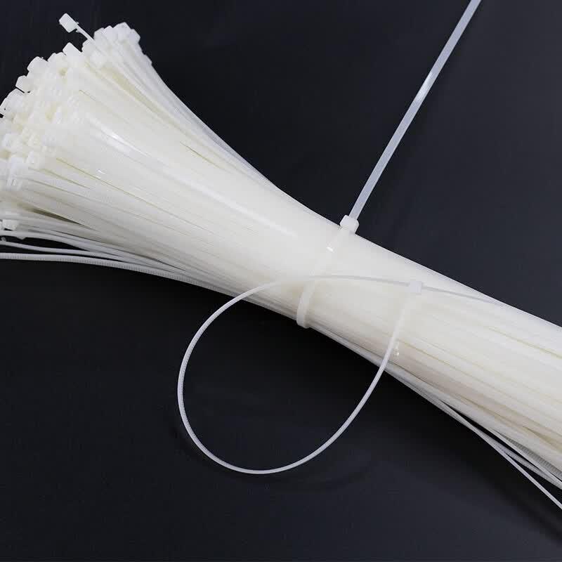 HASTYK White Nylon Self-Locking Cable Ties