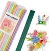 URSDIART Craft Mall Color Mix Artificial Flower Stems 100 Sticks Children's Educational Toy Wire Art Skeleton Craft Supplies Macaron Colors