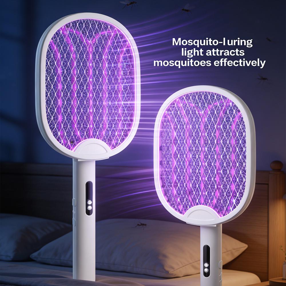 3 In 1 Electric Mosquito Swatter Mosquito Killer Lamp Killer Insect Killer 3000V Type-C Rechargeable Mosquito Killer Fly Killer