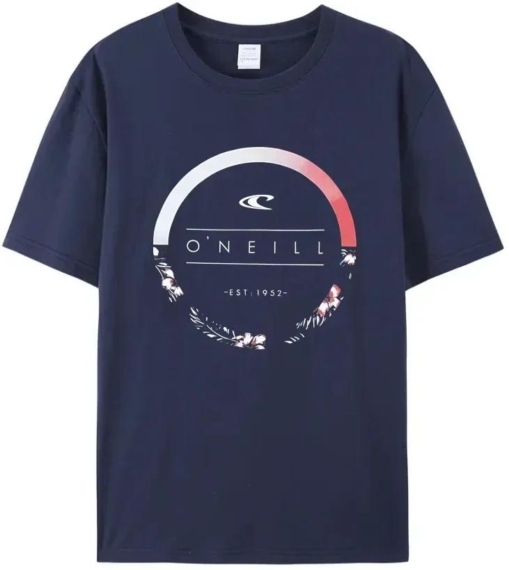 Yeni Plaj Erkek Yaz Sıcak Satış Erkek Kıvırcık Oneill %100 Pamuk T Shirt Yuvarlak Çelenk Logolu Üst Kalite Tişörtler