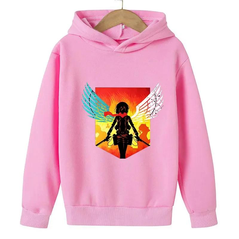 Attack Titan Print Boys and Girls Spring and Autumn Hooded Sweatshirt