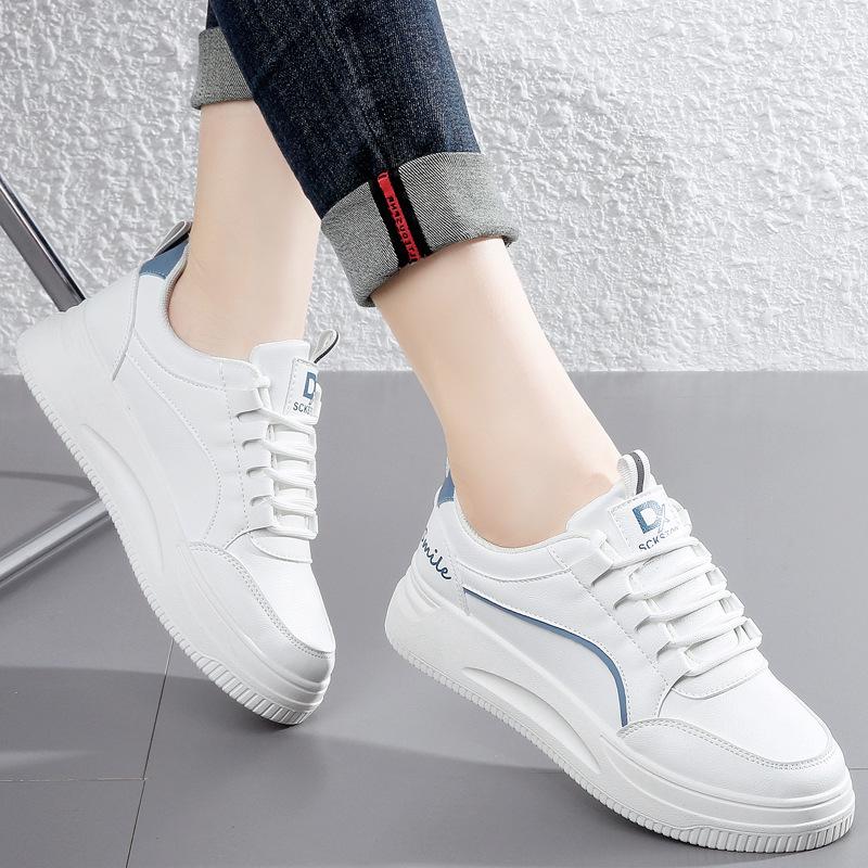 Women's 2024 Spring Thick-Soled White Fashion Sneakers