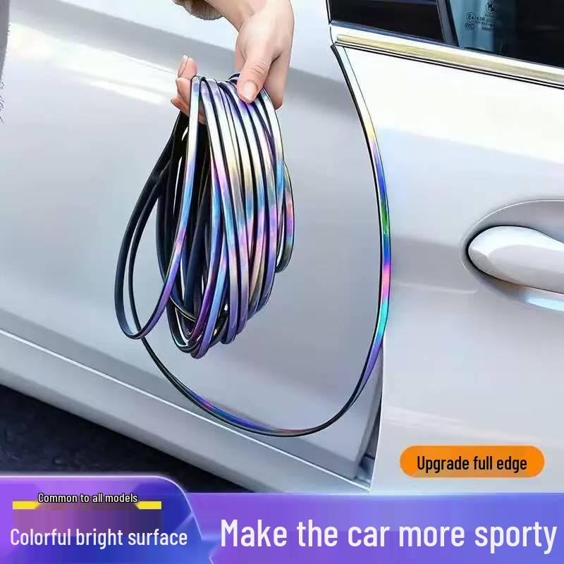 Universal Car Door Protective Rubber Strip - Anti-Collision, Anti-Scratch, Full Edge Decorative Strip for Prado 150