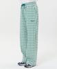 WAIKEI Wide Check Elastic Waist Pants Green