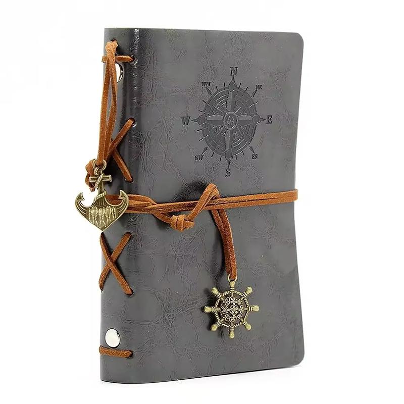 Retro Notebooks Journals Agenda Binder Sketch Book Leather Soft Cover Replaceable Kraft Paper Inner Korean Stationery