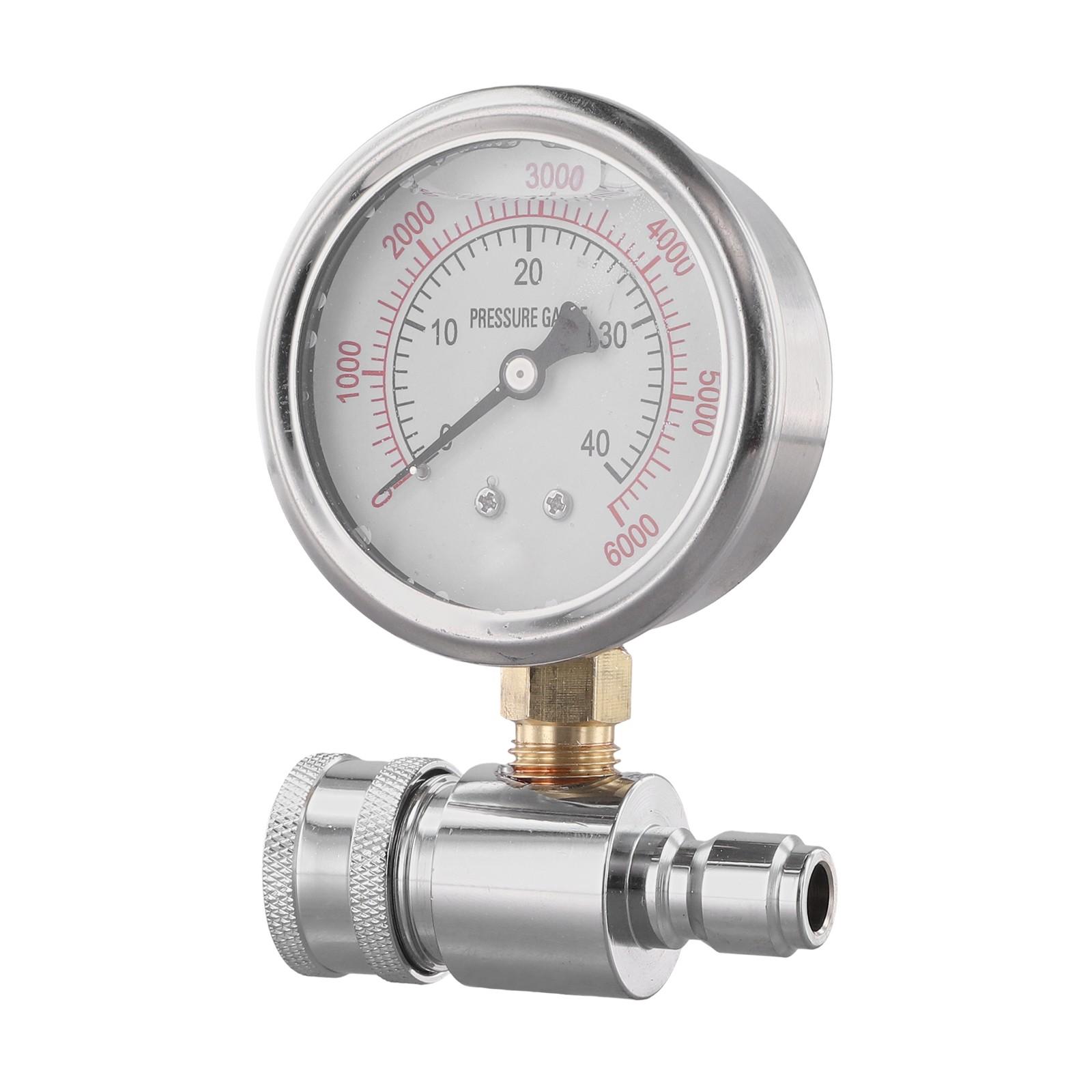 

3/8inch Pressure Washer Gauge 6000psi for Stainless Steel Cleaning Tools
