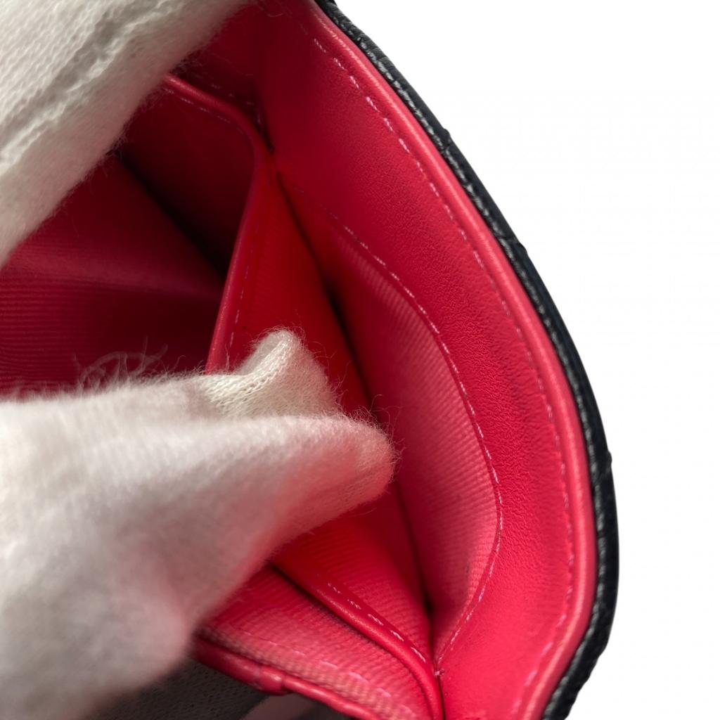 Used CHANELTri-fold Wallet Black/pink Leather Women