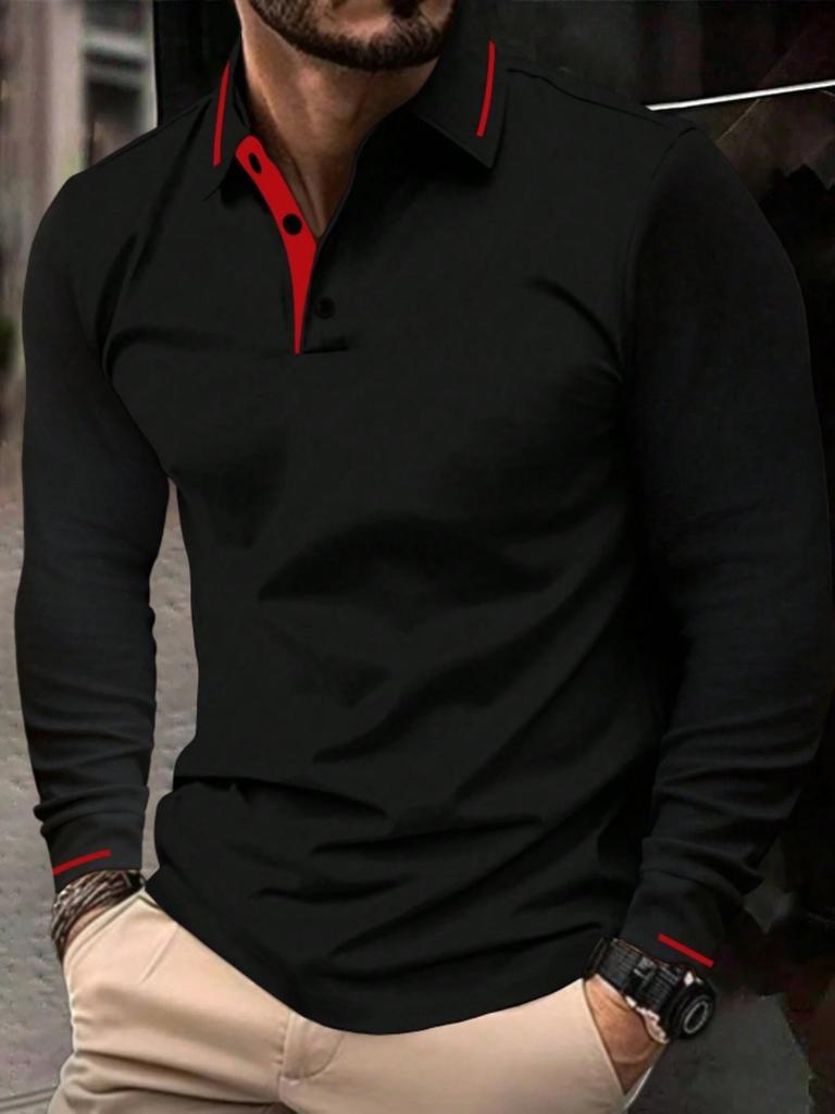 2026 New Men's Hot-selling New Long-sleeved POLO3D Digital Printing Simple Versatile Lapel Casual POLO Shirt