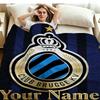1PC Club Brugge KV Custom Name Patterned Flannel Blanket Suitable For All Seasons for Home Decor Warmth and Comfort Gifts Holiday Present