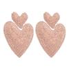 Digadagu Metallic Colorful Rhinestone Heart Earrings Women's Pop Exaggerated Dangle Earrings Party Jewelry Accessories