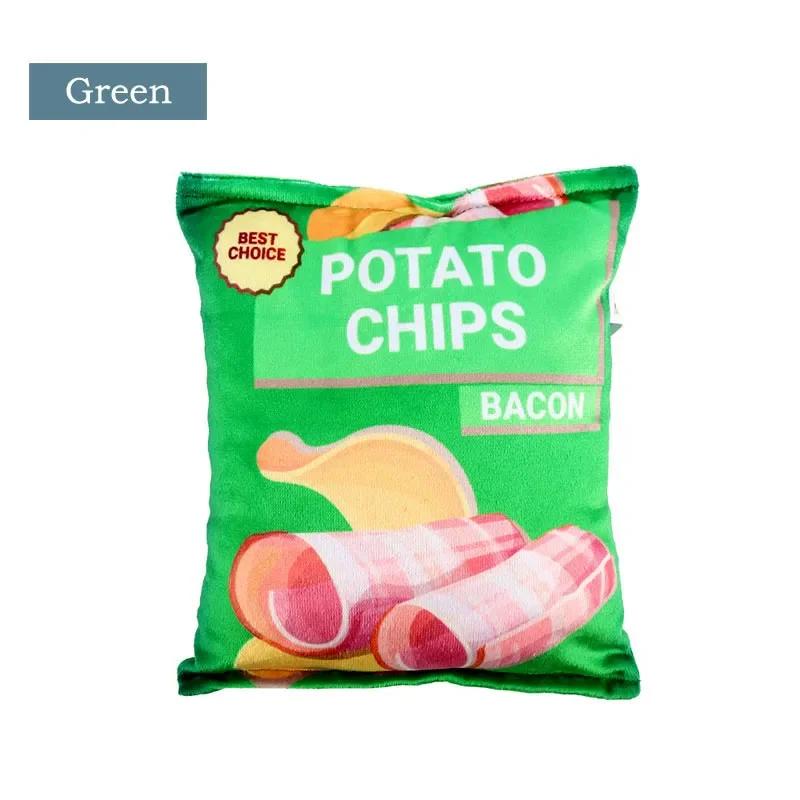 Funny Dog Toy Crisps Plush Filled Pets Squeaky Chew Toys Bite-resistant Sounding Paper Toys For Small Medium Pets Supplies