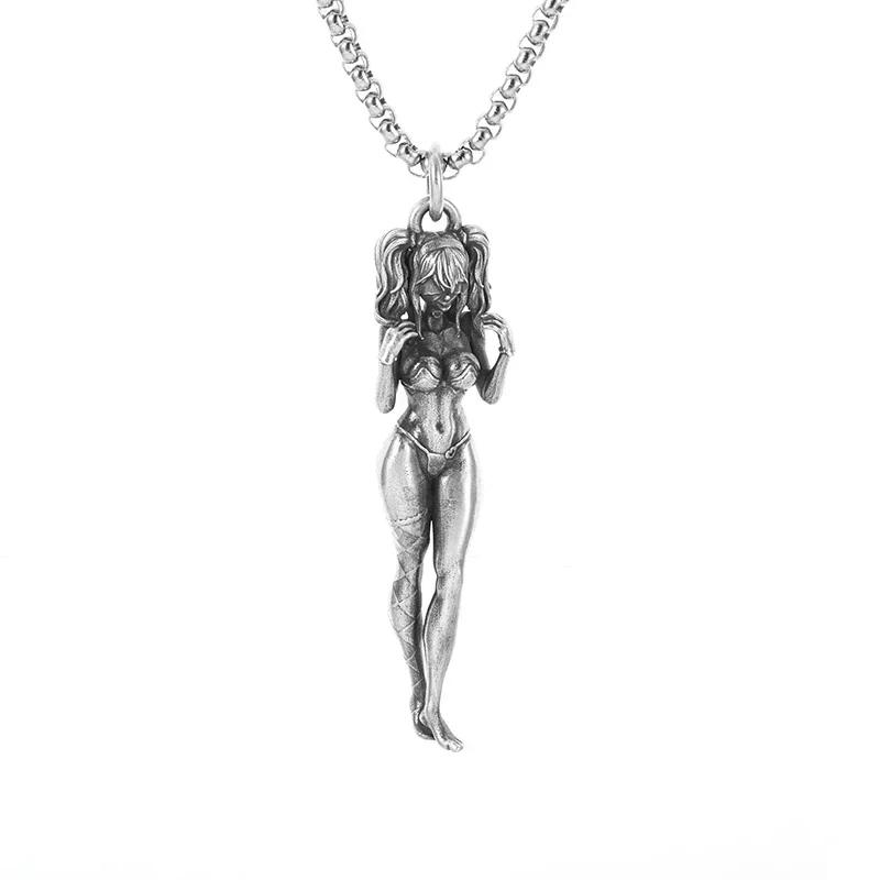 Hell Death Scythe Necklace Pendant Gothic Mysterious Devil Necklace Men\'s Personality Punk Retro Halloween Trend Jewelry
