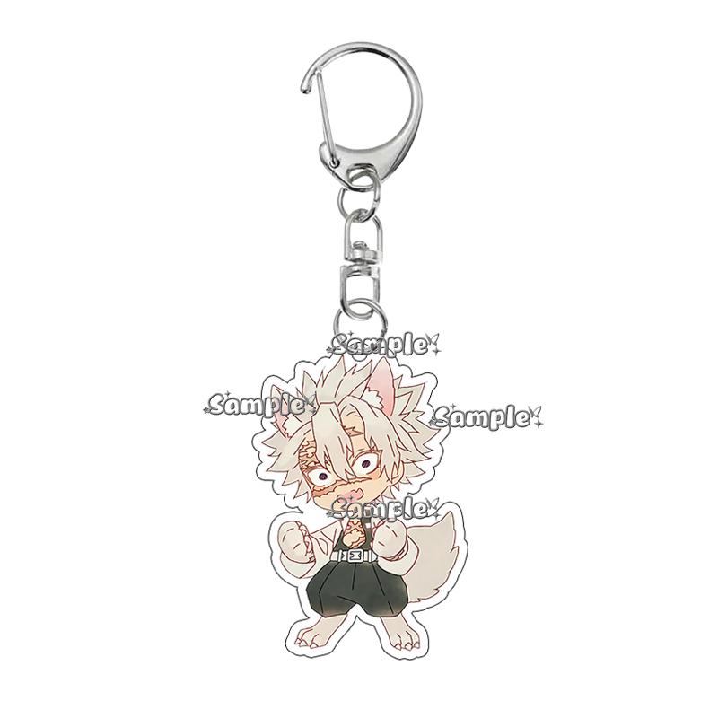 Cartoon Acrylic Nezuko Agatsuma Zenitsu Tomioka Giyuu Peripheral Keychain Pendant Decoration Fans Cute Accessory Ornaments Gifts