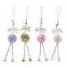 Fashion Flower Phone Accessory Butterfly Phone Charm for Women Keychain Keyring