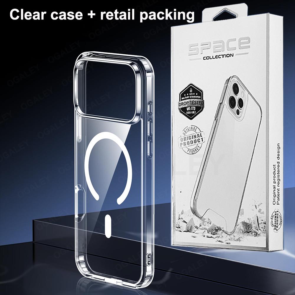 

Clear Magnetic Phone Case For iPhone 17 Pro Max Case for Magsafe iPhone17 Pro Max 17Pro Shockproof Protective Transparent Cover iPhone17 Pro Max