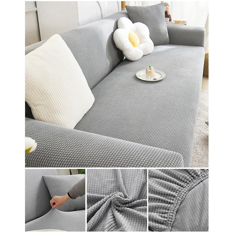 Elastic Jacquard Fabric Sofa Cover Stretch Couch Cover Sectional L Shape Sofa Slipcover Corner Case for Living Room 1/2/3/4 Seat