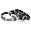 Man Bracelets Stainless Steel Casual Adjustable Bracelet For Men Waterproof Silicone Bangles Black Wristband Punk Trendy Jewelry