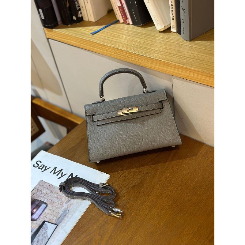 New trendy second-generation mini Kelly bag shoulder messenger bag niche contrasting handbag