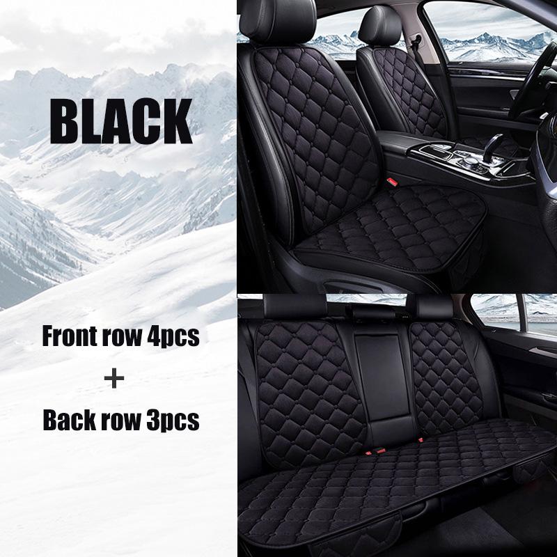 7PCS Set Warm Plush Car Seat Cushion Cover Backrest Front Rear Seat Protector Case Wear-resistant Universal Auto