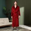Women's & Men's Double-Sided Thick Coral Fleece Bathrobe - Long, Ankle-Length, Ideal for Autumn & Winter
