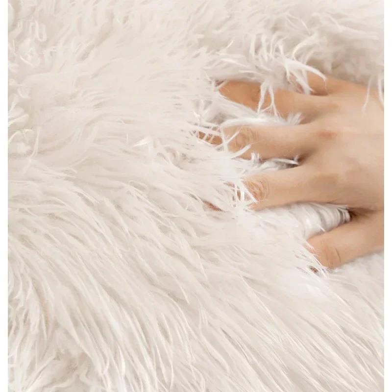 Solid Color Artificial Plush Sofa Cover Universal Soft Sofa Towel Non-slip L Shape Sofa Blanket Couch Cushion Mat Living Room
