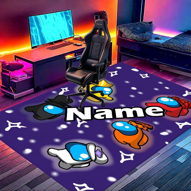 Custom Name Personalized Among Us Print Carpet, Versatile Home Decor Rug, for Playroom, Apartment, Balcony, Entryway, Hallway Gift