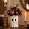 Whimsical Home Ornament Ghost Planter, Halloween Shaped Bucket, Cute Desktop Candy Small Resin Plant Pot Bowl for Office Shelf, Indoor Party