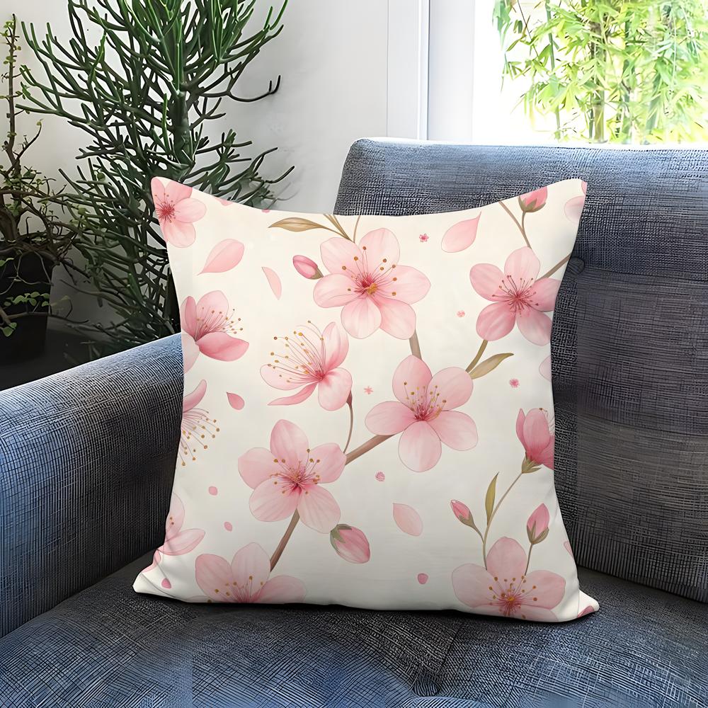 Light Pink Gentle Petals Cushion Cover Comfortable Reversible Pillow Cover Ideal for Car Sofa Bedroom Beyond