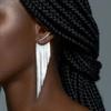 A Pair of Silvery Able Tassel Earrings, Sexy and Elegant Earrings, Perfect Accessories for Holiday Banquets