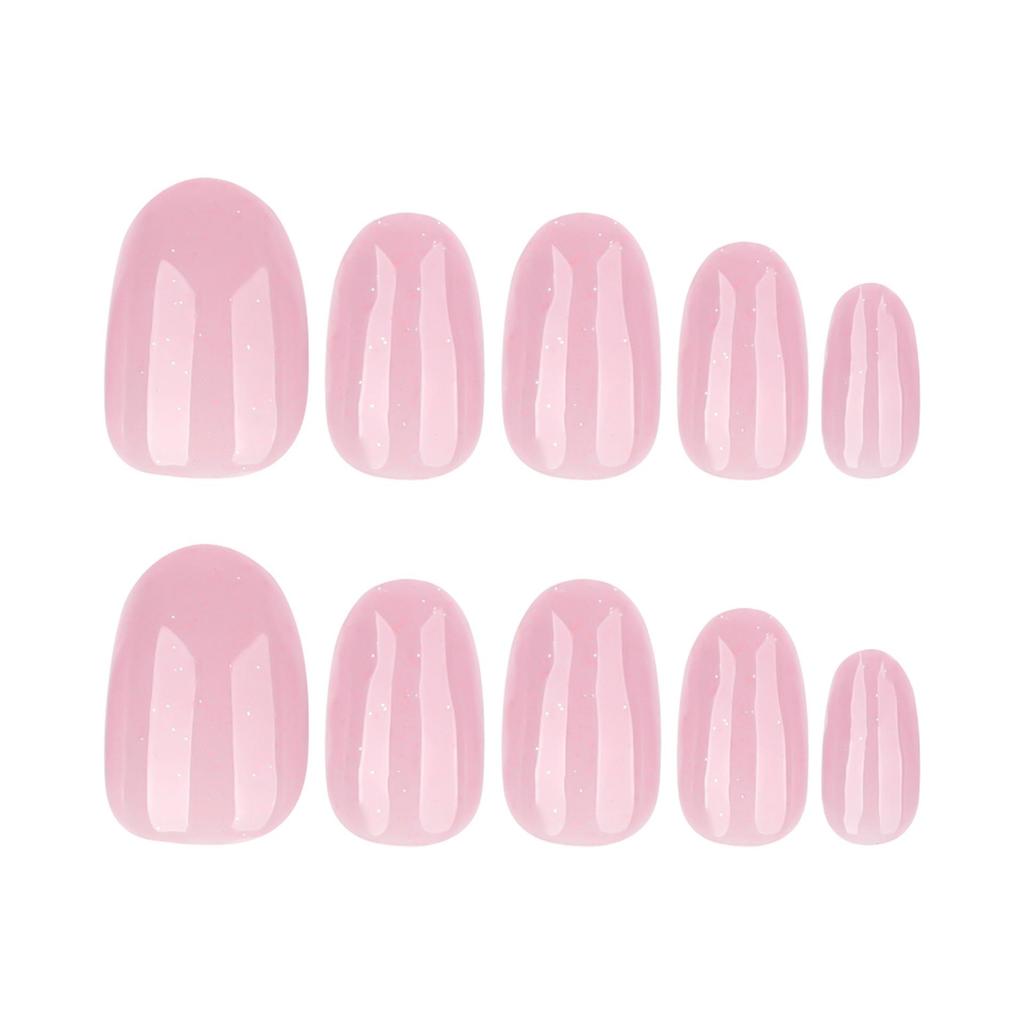Glitter Shiny Nail Art: Short Round Wearable False Nails