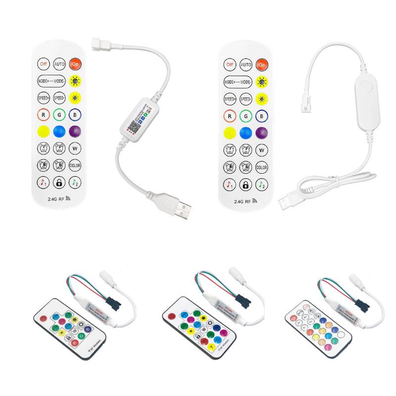 Lotus Lantern Bluetooth Smart LED Controller: 24-key, Mobile App, Seven-Color Running Horse Effect, Dreamcolor Light Strip