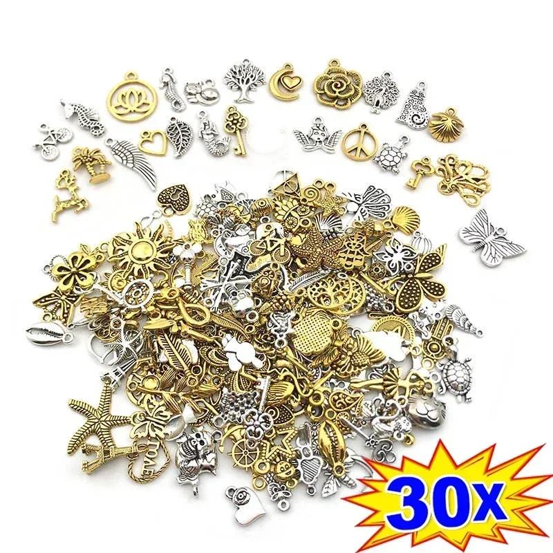 100pcs Tibetan Silver Mixed Pendant Animals Charms Beads for Jewelry Making Bracelet Earrings Necklace DIY Craft Art Charms