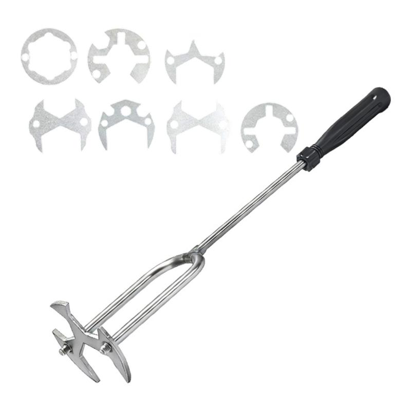 

Stainless Steel Sink Wrench For Faucet Hose Installation And Removal With Ergonomic Handle Multifunctional Faucet Wrench 1
