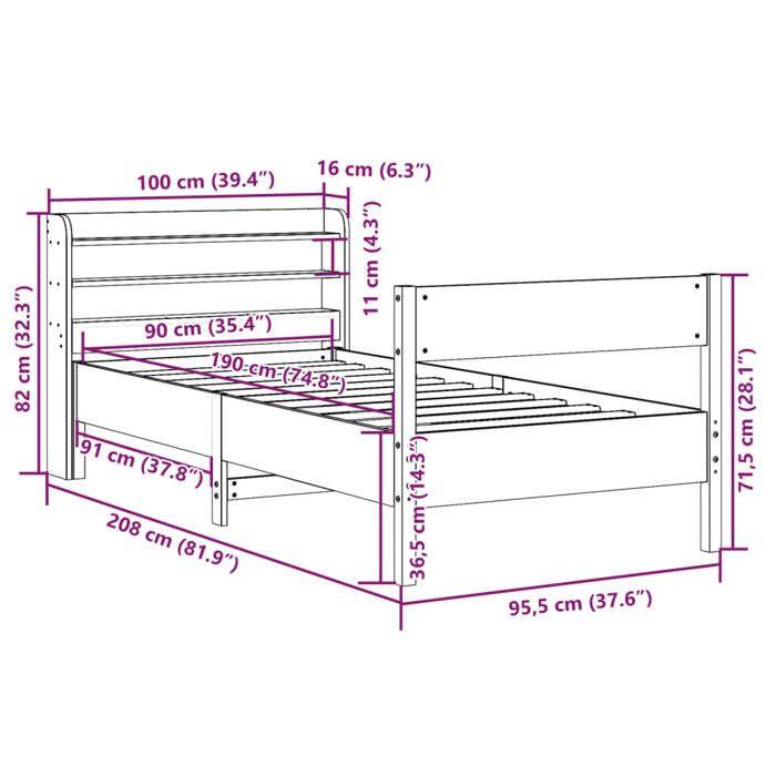VidaXL Bed Frames Without Mattress 90x190 Cm Solid Pine Wood 3306948