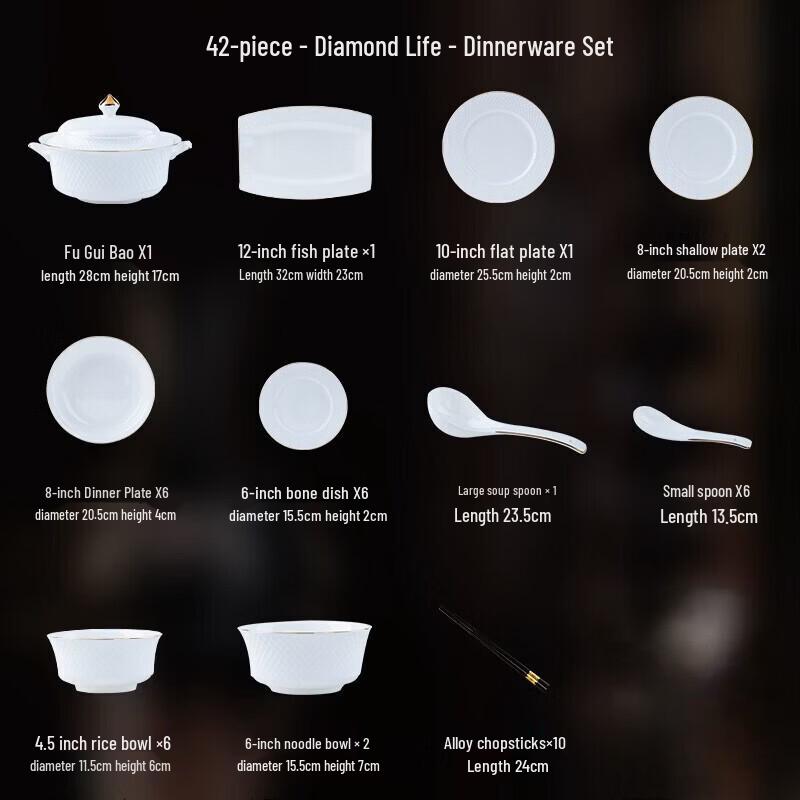 Abay Diamond Life Bone China Dinnerware Set