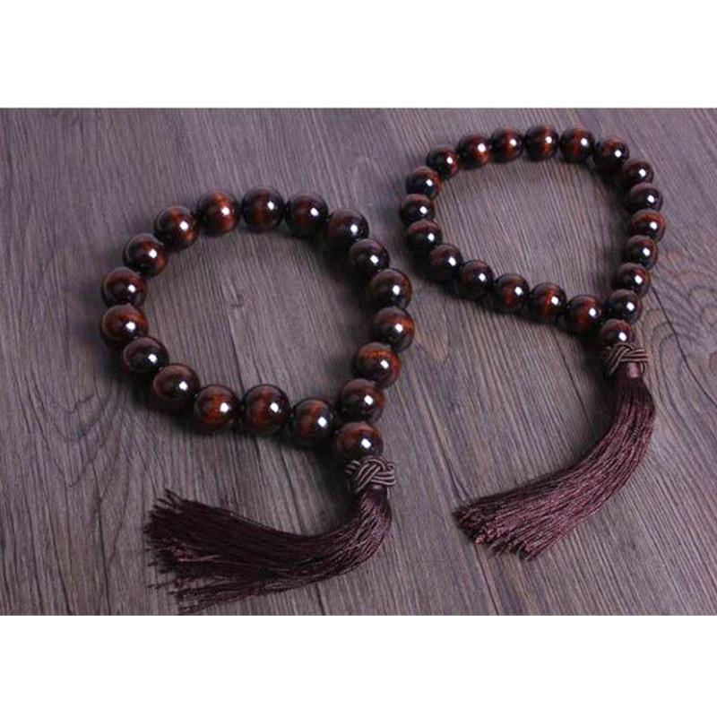 Rosary Hanging Ornament Wood On Car Rear View Mirror Gears Shift Decor