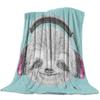 Blanket Sloth Leaves Cute Animal Cartoon Tropical Forest Hawaiian Forests Flannel Blanket Soft Throw Sofa Bed Travel Blankets