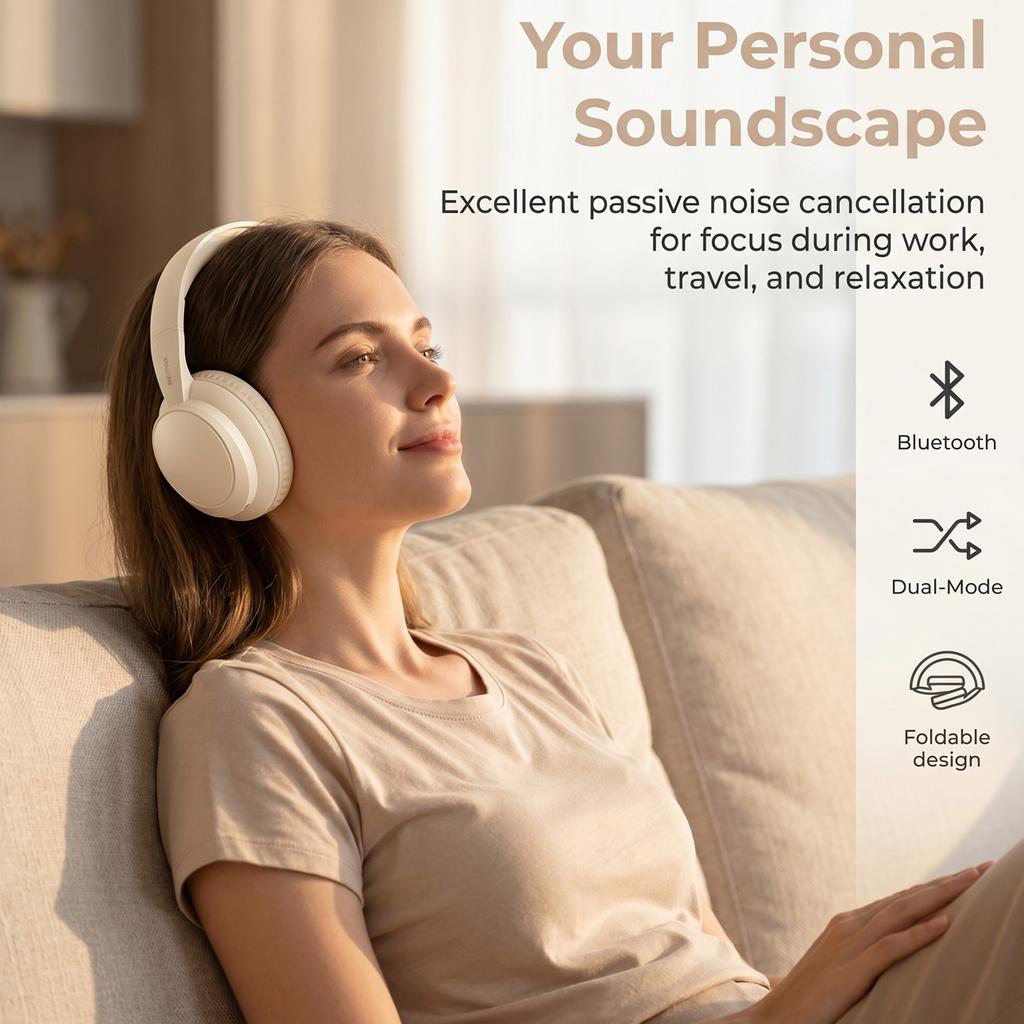 Wireless Headphones Bluetooth 5.4 Earphones Foldable Gaming Headset Sport Headphone with Mic Music Earbuds