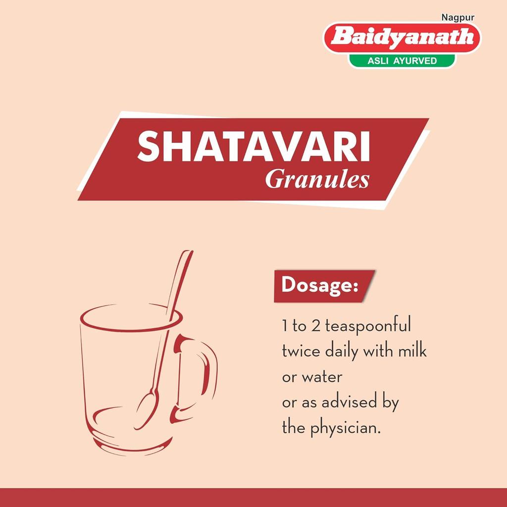 Baidyanath Asli Ayurved Shatavari Granules For Women 200GX Pack Of 2 Natural Wellness Supplement